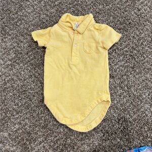Janie and Jack Yellow Baby Onesie with Collar
